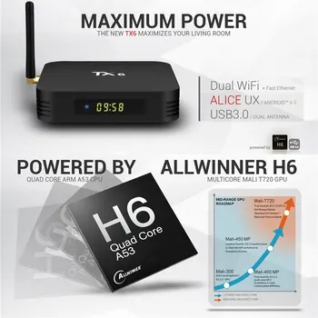 TX6 TV BOX H6 2G/16G Pentru Android 9.0 Wireless 4K Quad Core WiFi Acasă mass-Media Audio 4G/4G 32G/64G WIFI Cutie