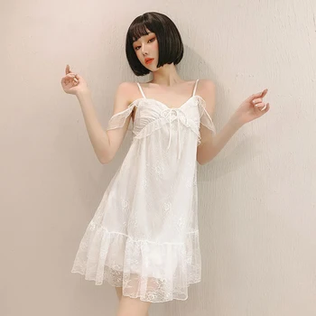 JIMIKO printesa sexy cămașă de noapte albă suspensor rochie de dantelă lenjerie femme sexy porno ușuratică costume erotice cămașă de noapte de îmbrăcăminte
