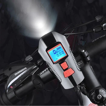 Reîncărcabile Biciclete Lumina Lămpii Calculator cu Corn Lanterna Ciclu de Biciclete Vitezometru Fata Led-uri Lumini Bicicleta Far