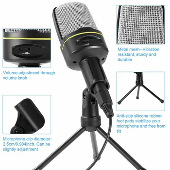 3.5 mm cu Fir Microfon cu Condensator Laptop, Trepied Reglabil Microfon, Chat Online Live Streaming Desktop Microfon