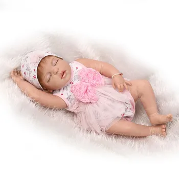 NPK 55CM silicon vinil real soft touch renăscut copil natural copil nou-născut doarme copil dulce Cadou de Crăciun pentru copii