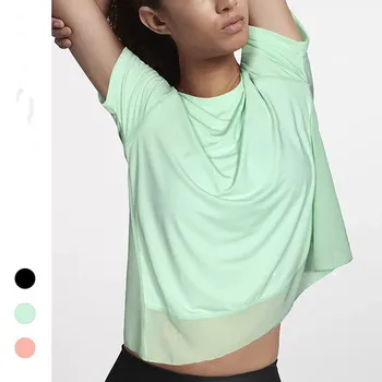 Haine De Antrenament T -shirt Sport Mâneci Curtea De Femei se Usuce Repede Cămașa de Yoga Tricou Mozaic de Fitness de Top Tees