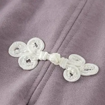 Femei Seturi Noi de Primavara Toamna cu Maneci Lungi Design Hanorace Chineză Butonul Retro Violet 2piece Florale Imprimate Fuste de Agrement Proaspete Fierbinte