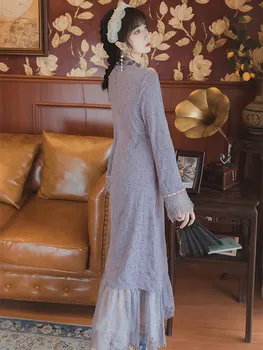 2020 noua moda de îmbrăcăminte pentru femei Mandarin Guler rochie de Epocă femei rochie de iarna