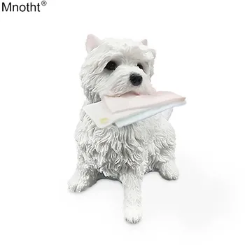 Mnotht 1/6 Mini West Highland Terrier Sta Musca Plic de Simulare Câine Model Rășină Accesoriu Jucarie pentru Figura de Acțiune de Colectare a
