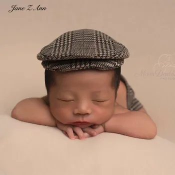 Jane Z Ann Nou-născut de Fotografiere Studio elemente de Recuzită pentru baieti domnilor pălărie+carouri pantaloni Scurți Copil gemeni fratele utilaje