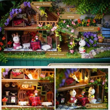 Mini Papusa Casa Asambla Kituri Amuzant Rural Note de Lemn 3D DIY Manual Cutia de Teatru de Păpuși în Miniatură Cutie Cadou Drăguț Jucării