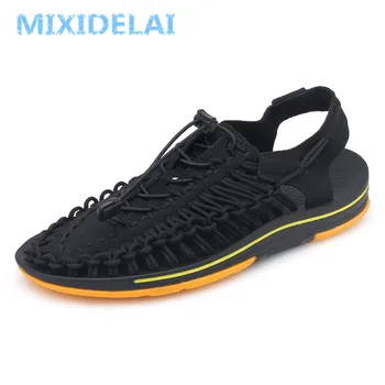 MIXIDELAI Brand Țese pe Litoral Pantofi de Plaja si Sandale de Vara Barbati Pantofi de Design de Moda pentru Bărbați Sandale de Calitate Confortabil Pantofi Casual