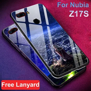 Pentru Nubia Z17s NX595J Caz Z17 S acopere înstelat stele sticlă Călită greu caz de telefon Pentru Nubia Z17s Z 17 coajă de sticlă Z 17 S-coque