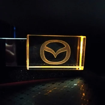 Personalizat Logo-ul Mazda mașină de cristal + metal unitate flash USB pendrive 4GB 8GB 16GB 32GB 64GB 128GB Stocare Extern, stick de memorie u disc