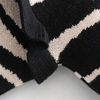 KUMSVAG Femei Toamna cu Dungi Tricotate Cardigan Pulover 2020 O-Gât Gros Cald Volane de Moda de sex Feminin Pulover Îmbrăcăminte exterioară DJF9295