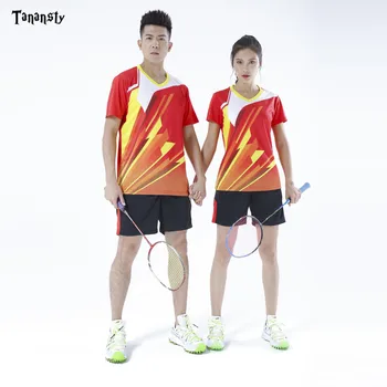 Top Tenis de Masă jersey set de Badminton sport shirt, cu pantaloni scurți Bărbați Doamnelor pingpong Haine Tricoul Echipei de Formare a Alerga iute Uscat