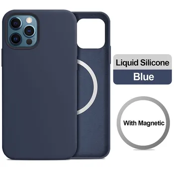 Lichid de Silicon de Caz Pentru iPhone 12 Pro Max MagSafe Magnectic de Încărcare Wireless iPhone12 Mini