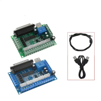 Actualizat 5 Axe CNC Adaptorul de Interfață Breakout Bord pentru Stepper Motor Driver Mach3 +Cablu USB vânzare fierbinte și Cablu LPT