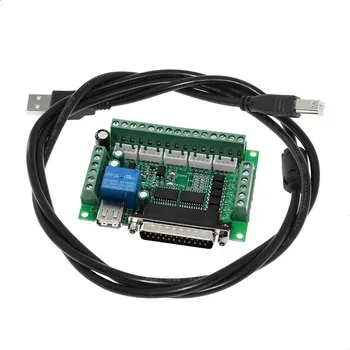 Actualizat 5 Axe CNC Adaptorul de Interfață Breakout Bord pentru Stepper Motor Driver Mach3 +Cablu USB vânzare fierbinte și Cablu LPT