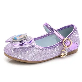 Fierbinte de Piele pentru Copii Pantofi de Printesa Elsa Pantofi de Vară pentru Copii Sandale pentru Fete Pantofi de Mireasa din Piele Plat Papion, Pantofi Rochie