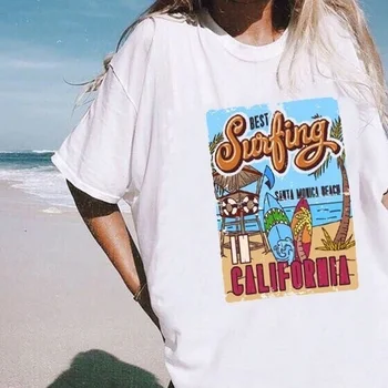 PUTEAI-XSX 2019 Noi de Vara Femei California, cel Mai bun Surf Tee Cămașă Surfer Surf Zi Ocean Val Graphic Tee Tricou Casual