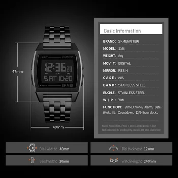 SKMEI Militare Ceas Sport Barbati Top Brand de Lux Electronice Ceas LED Digital Încheietura Ceasuri Pentru bărbați Ceas Relogio Masculino