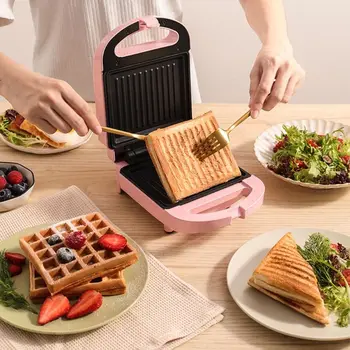 Electric portabil Dual Vafe, Sandwich Maker Non Stick Multifunctional Pâine Prăjită mic Dejun Mașină de 220V M7DF