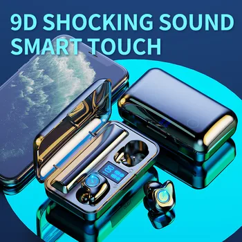Căști fără fir bluetooth 5.0 mini scanner de amprente digitale touch 9D de reducere a zgomotului rezistent la apa IPX7 muzica/gaming headset