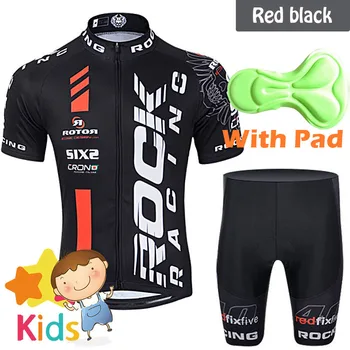 4 Culori pentru Copii MTB de Ciclism Îmbrăcăminte Stabilit Maneci Scurte 3D Gel pantaloni Scurți Costum Copii Ciclism Jersey Set Baieti Fete Biciclete Uzura