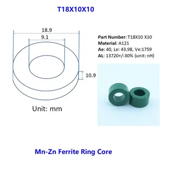 De înaltă calitate MnZn inel de ferită toroidal de bază de mici dimensiuni înalt Al valorii T18X10X10 A121 Ae 40 Le 43.98 Ve 1759 Al13720