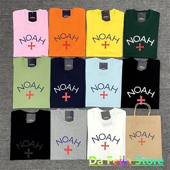 NOAH Cross T-shirt 2021SS Bărbați Femei Clasic Logo-ul NOE Tee 1:1 de Înaltă Calitate Font Tipărite Blaturi Solide în Interiorul Tag-Eticheta Maneci Scurte
