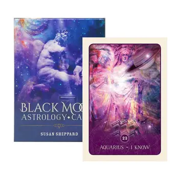 52pcs Luna Neagra Astrologie Tarot Carduri de Vacanță de Familie Petrecere de joc Carti de Joc engleză Tarot Punte de Bord Set de Jocuri Pentru Copii