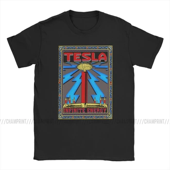 Bărbați Bobina Tesla Energie Infinită Tricouri Nikola Tesla Energie Electrică Tocilar Tocilar Haine de Bumbac Unic Tricou Cadou