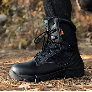 DELTA Bărbați Drumeții Pantofi Trekking Militare Deșert Tactice de Boot Armata Respirabil Vânătoare, Alpinism Pantofi de Lucru Cizme Glezna Plus Dimensiune