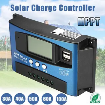 30A Mppt Controler de Încărcare Solară Dual Usb Display Lcd 12V 24V Auto Panou cu Celule Solare Încărcător de Reglementare Cu Sarcina