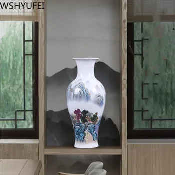 Ceramică vaze antice china decor acasă blat vaza casa noua cadou de nunta de decorare pictura peisaj cu flori și păsări