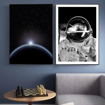 Spațiu Modern Astronaut Știință Panza Pictura Arta De Imprimare Poster Sci-Fi Film Aurora Imagine De Perete Camera De Zi Decor Acasă