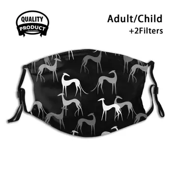 Sighthounds În Negru Masca De Fata Anti Filtru De Praf Bărbați Femei Copii Fată Băiat Adolescenti Gura Măști De Galgo Sloughi Azawakh Greyhound