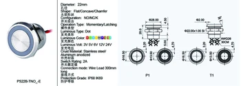 2A 22mm Piezo Comutator IP68 Capacitiv Touch Comutator rezistent la apa Buton Comuta