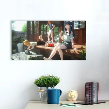 Fete Anime Vara Arknights Poster Înrămat Cadru De Lemn Panza Pictura Arta De Perete Decor Dormitor Studiu Decor Acasă Printuri