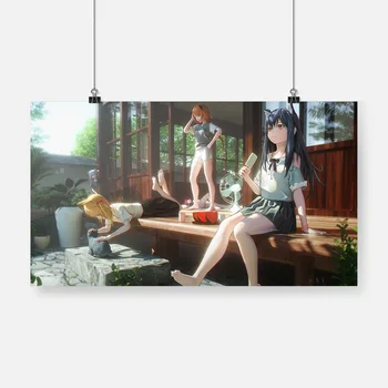Fete Anime Vara Arknights Poster Înrămat Cadru De Lemn Panza Pictura Arta De Perete Decor Dormitor Studiu Decor Acasă Printuri