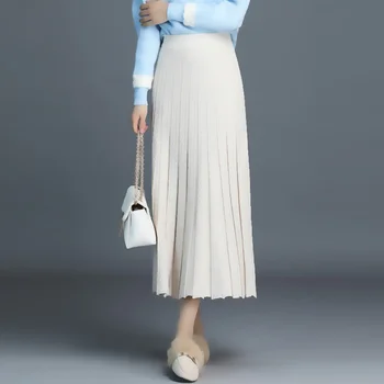 TLD Produse de Calitate Cald Tricotate Fusta Drept de Primavara Toamna Fusta Plisata cu Talie Înaltă Bodycon Elegante, Fuste Lungi Pentru Femei