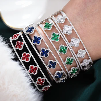 GODKI de Lux Strălucitoare de Flori brățară Brățară Inel Set de Bijuterii pentru Femei, Nunta, Logodna Dubai Seturi de Bijuterii parure bijoux 2021