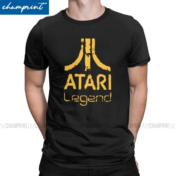 Atari - Antracit Legenda Logo Barbati Tricouri Arcade Entuziaști Joc Atari Noutate Tricou Round Neck T-Shirt Graphic Îmbrăcăminte