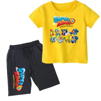 2020 Băieți Fete Tricou De Vară Pentru Copii Baby Superzings Tricou Super Zings Băiat Tinuta Sport Costum Imbracaminte Copii Set 2-14 Ani