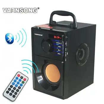 VAENSONG A10 din Lemn HiFi Speaker Bluetooth 2.1 Stereo Subwoofer Boxe Portabile Cu Radio FM Si USB Coloana MP3 music player