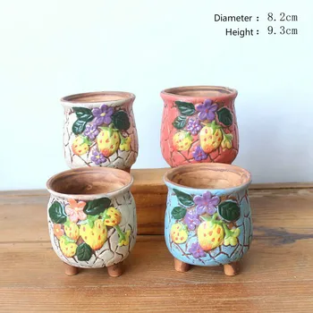 2 buc Ceramice Suculente în Ghiveci de Flori de Mână-pictat de Capsuni Vase de Pepinieră Interior Plantare Gradina Ghivece de Grădină Ghivece