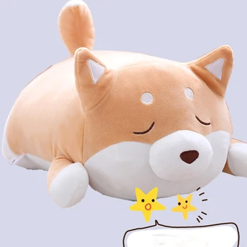 40cm Câine Drăguț Pernă de Pluș jucărie moale pernă umplute de animale papusa somn Decor Dormitor Kawaii cadouri Minunate pentru copii