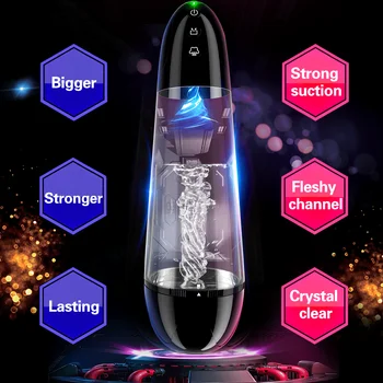 Automat Pompa pentru Penis Cilindru Vibrator cu Puternic Supt Masturbator Jucarii Sexuale pentru Barbati Penis Extindere Pompa de Vid Antrenor