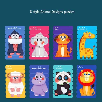 32pcs Distractiv banda 3d puzzle-uri de Animale Dinozauri puzzle de învățare jucarii pentru copii Puzzle jucării Educaționale Montessori lemn jucarii