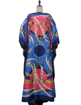 Supradimensionat Plaja Boho femei Imprimate caftan rochii lungi европейская одежда Orientul Mijlociu Femeile Musulmane Mătase boeme rochie Lunga