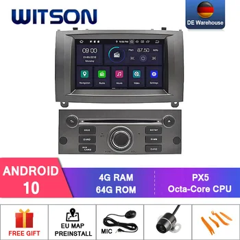 DE STOC! WITSON DVD AUTO PLAYER pentru PEUGEOT 407 Android 9.0 4+64GB Ecran HD IPS STEREO al MAȘINII 8 Octa Core+DVR/WIFI+DSP opțional