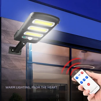 COB iluminat Stradal Solar de Securitate în aer liber de Iluminat Lampa de Perete rezistent la apa Senzor de Mișcare PIR Inteligent de Control de la Distanță Lampă cu LED-uri