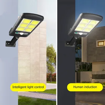 COB iluminat Stradal Solar de Securitate în aer liber de Iluminat Lampa de Perete rezistent la apa Senzor de Mișcare PIR Inteligent de Control de la Distanță Lampă cu LED-uri